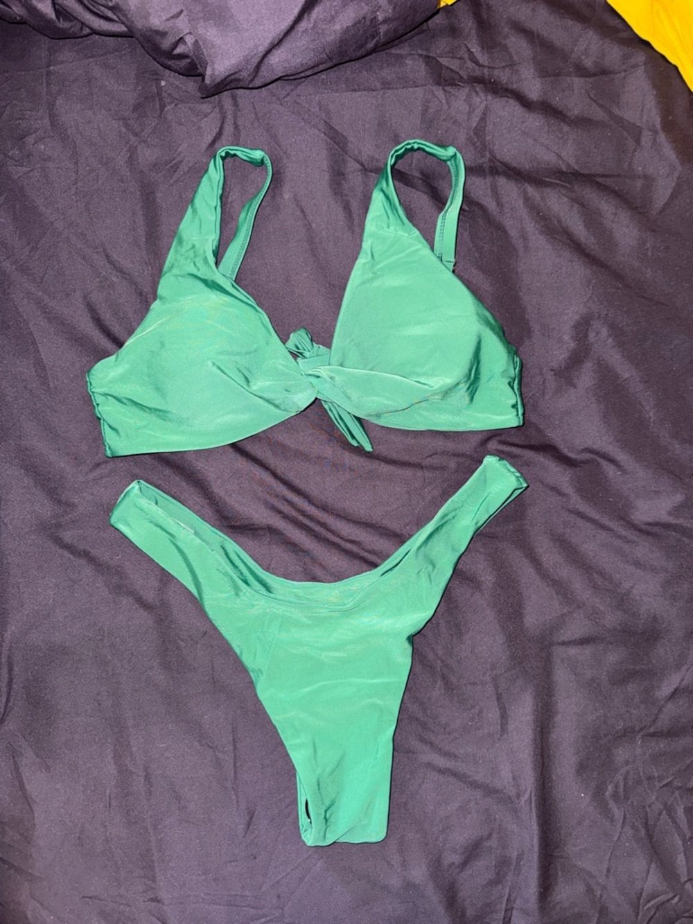 SHEIN Green Bikini Set - Women Swim - Ties in Back